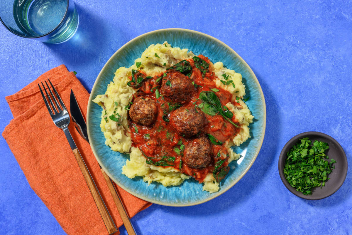 Beef Meatballs and Mashed Potato