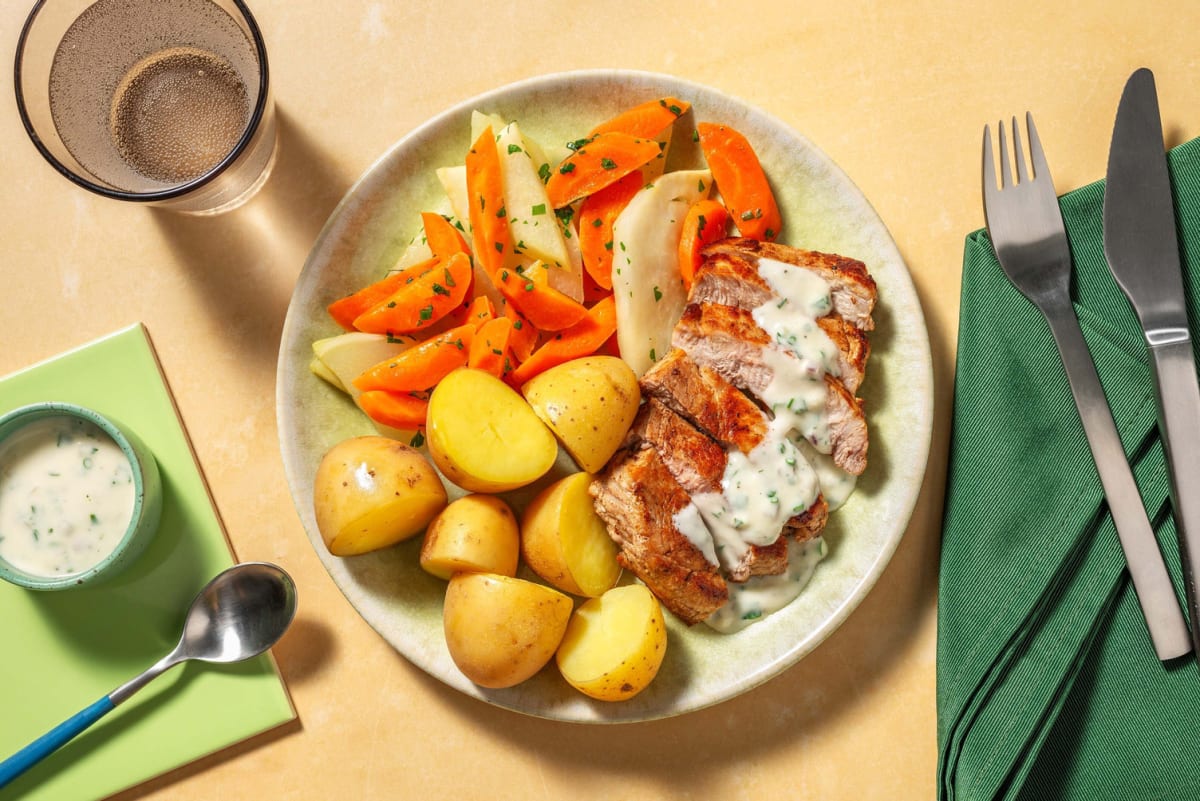 Schweinsnierstück mit Kohlrabigemüse