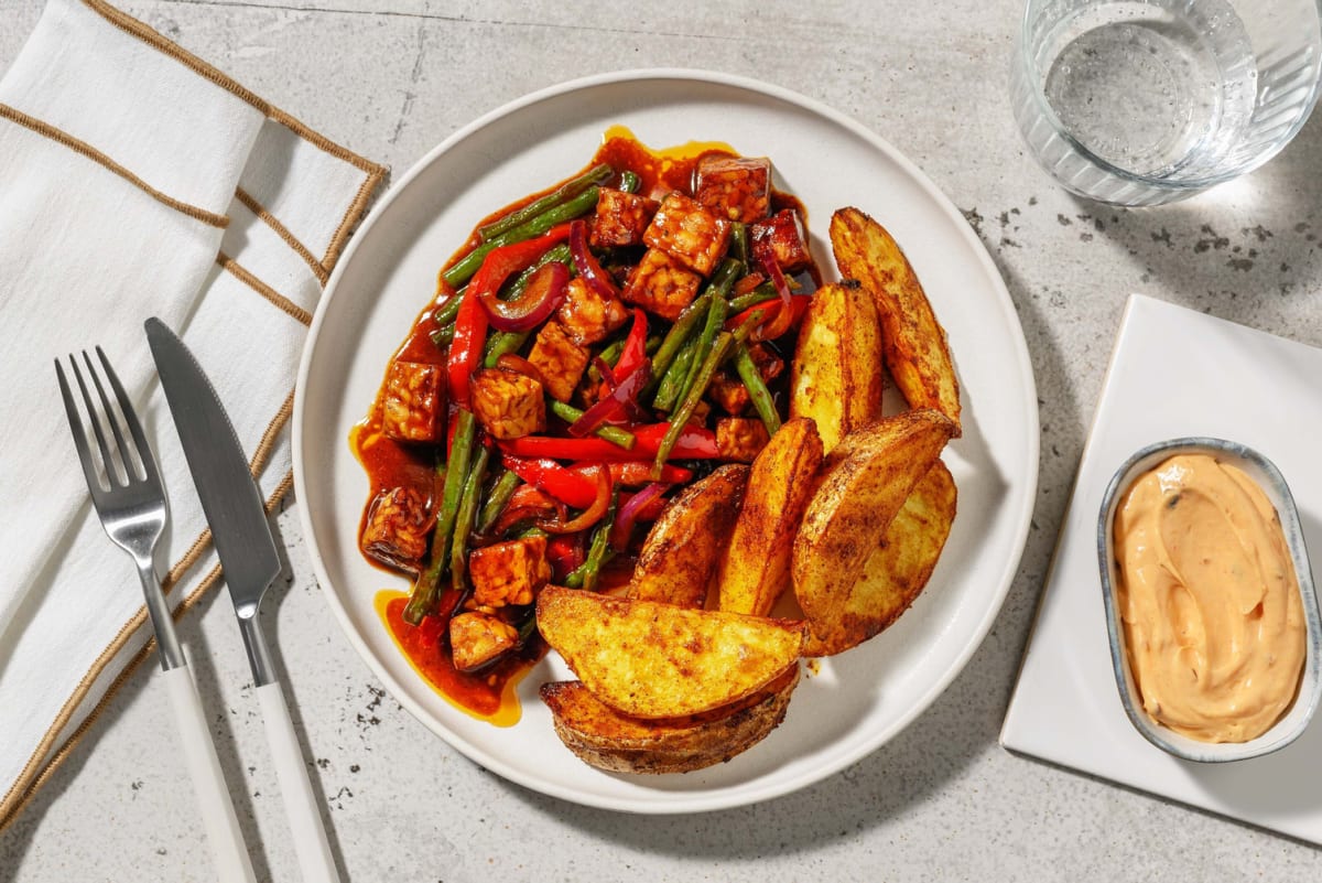 Tempeh met pikante ketjapsaus