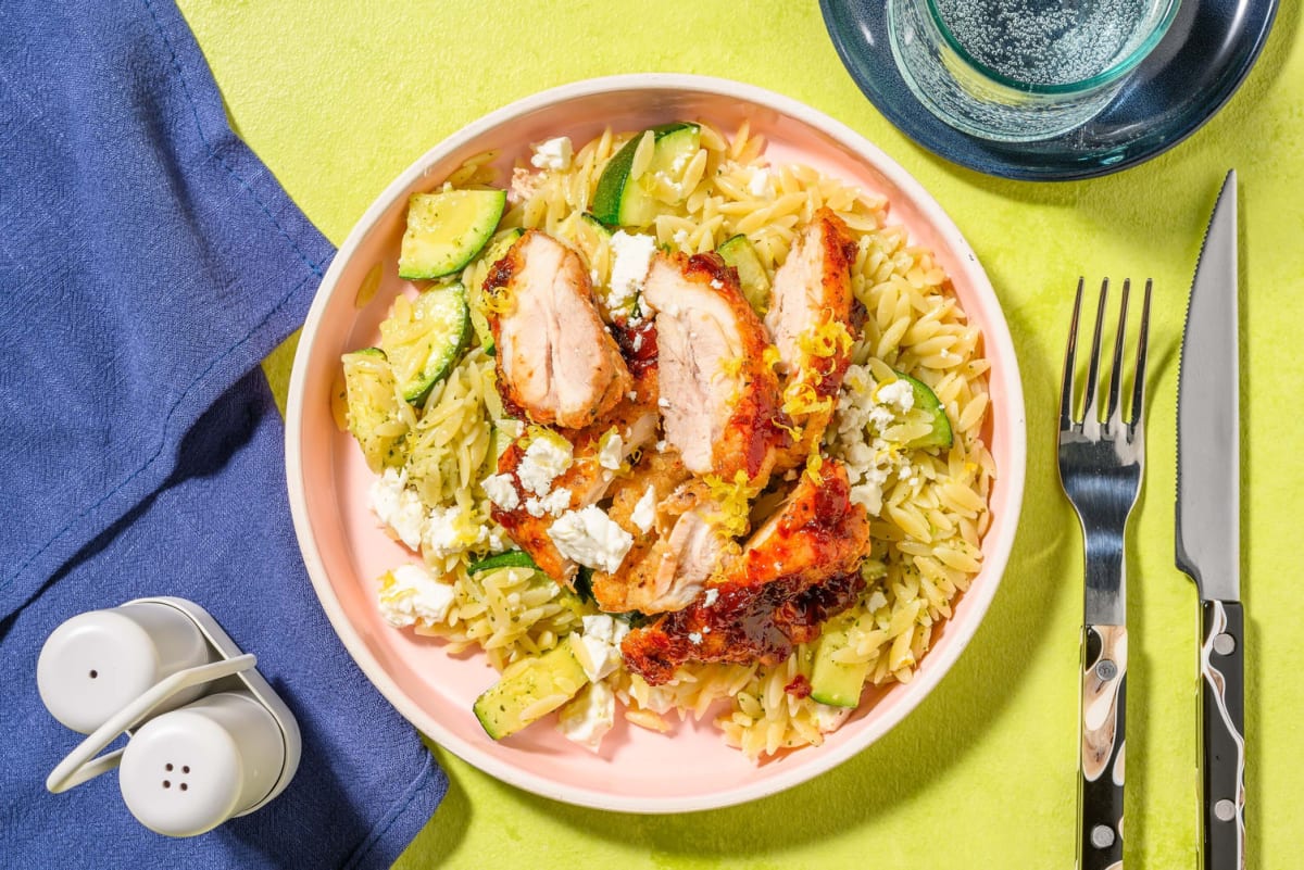 Summer Pesto Orzo and Herby Chicken Breast