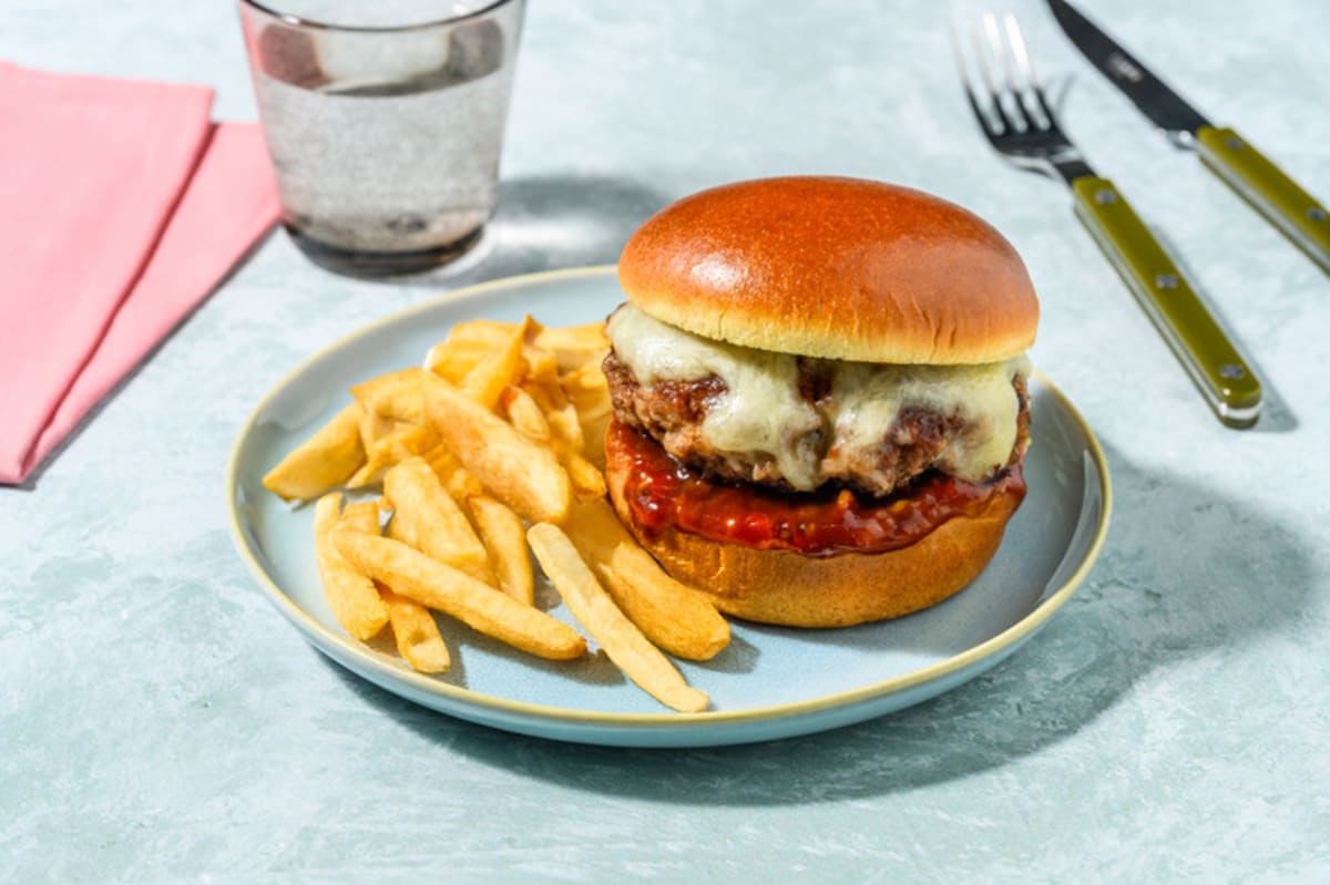 Cheeseburger and Tomato Relish