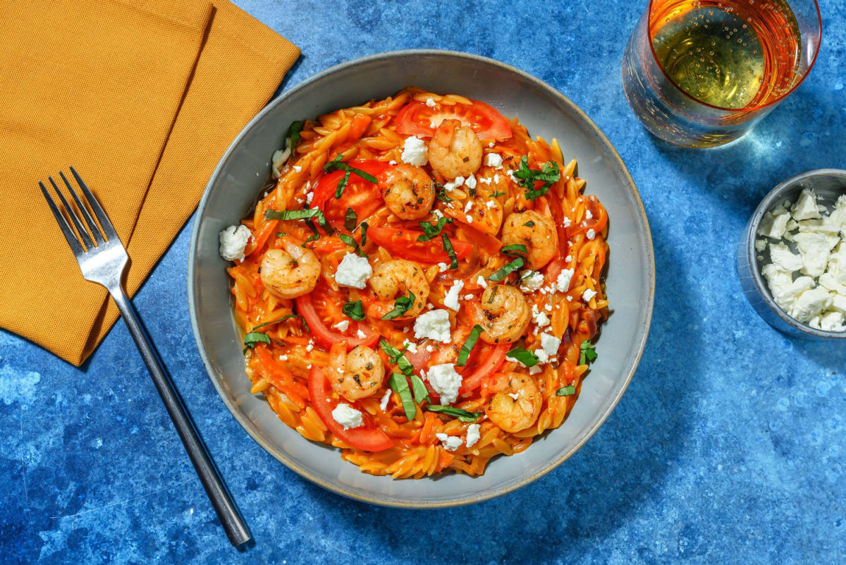 Greek creamy shrimp orzotto