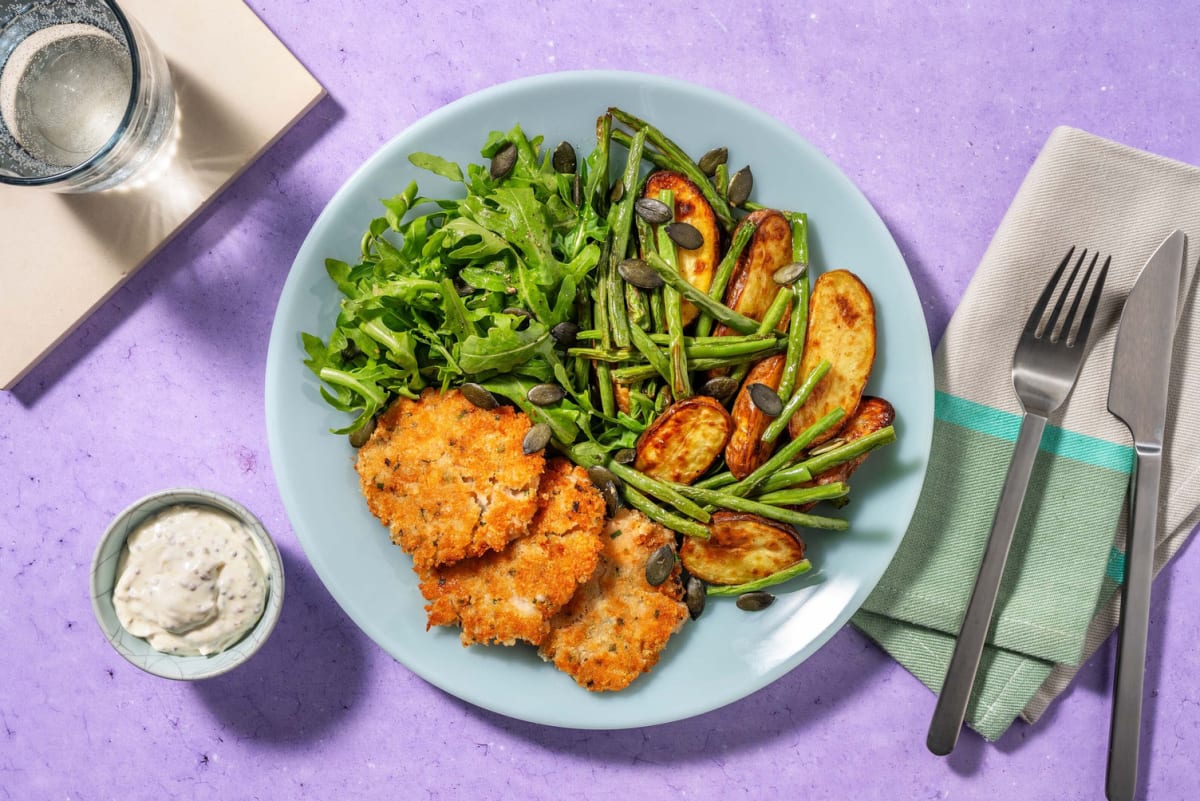 Gyldenstegte gedeost- og bønne-croquetter