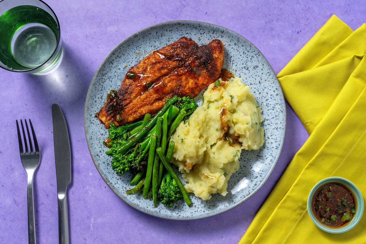 Cajun Spiced Basa and Parsley Dressing