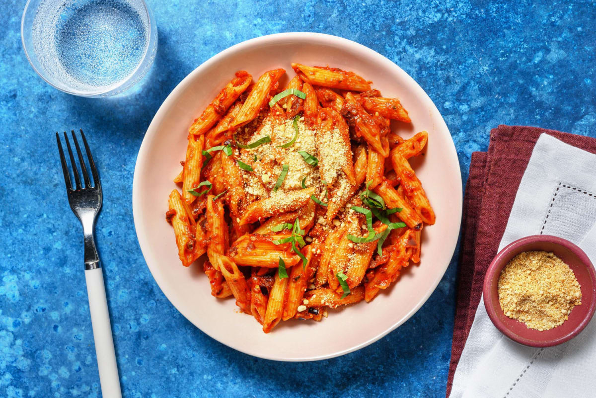 Penne alla Napoletana mit Kalamata-Oliven