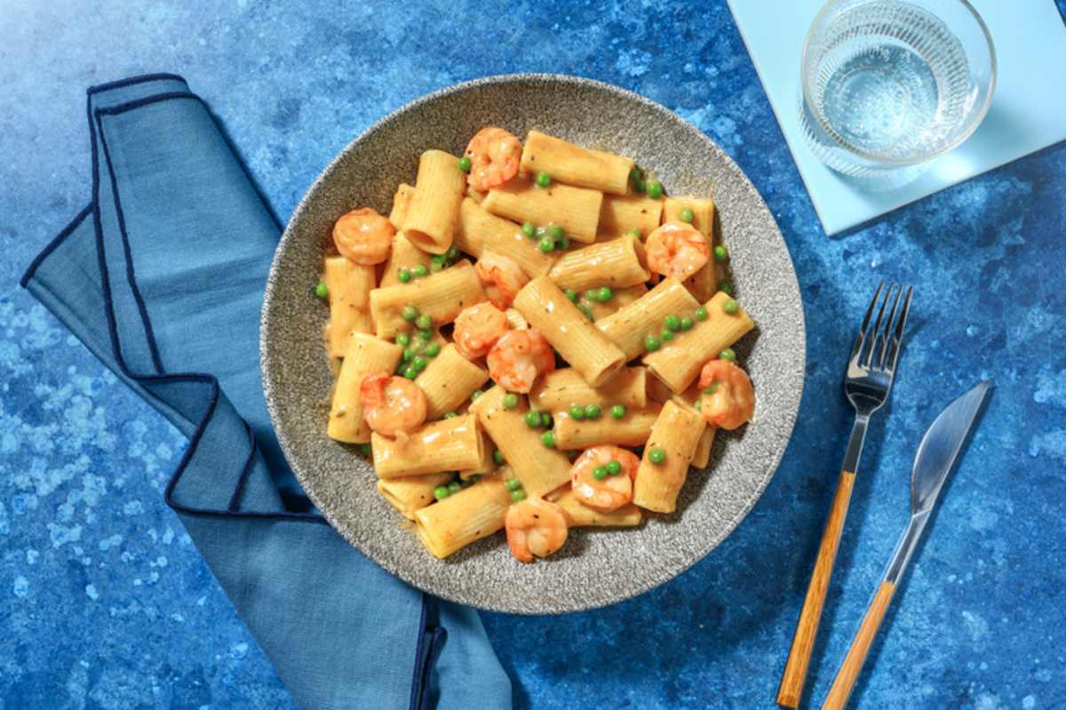 Speedy Cajun Prawn Rigatoni