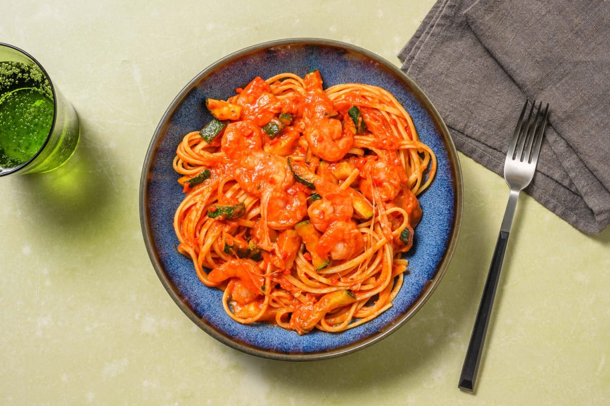 Prawn and Tomato Linguine