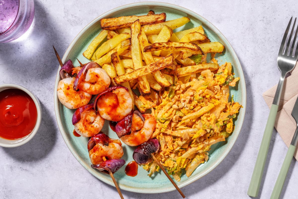 Honey-Gochujang Prawn Skewers