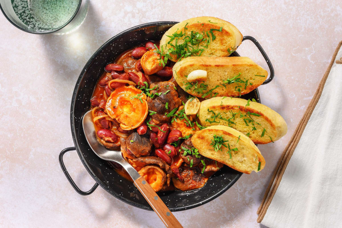 Stufato di fagioli rossi e funghi shiitake