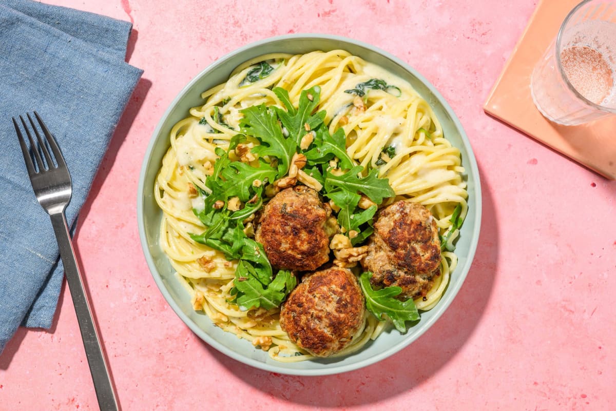Salvia- och lökkryddade fläskköttbullar