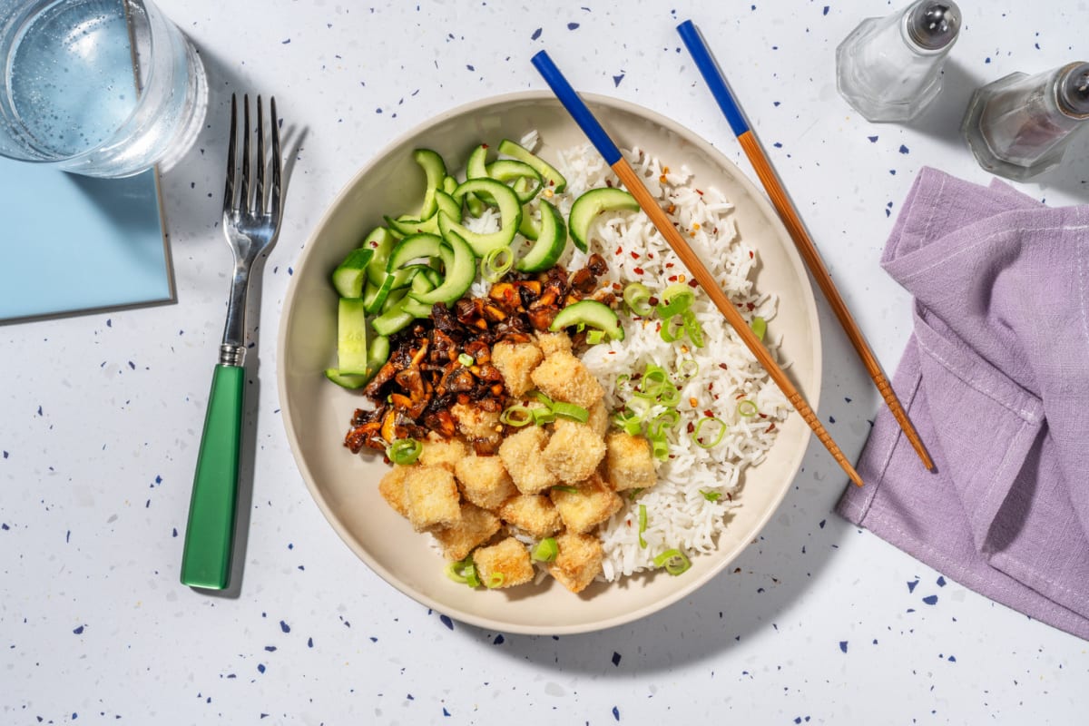 Crumbed Tofu Rice Bowl