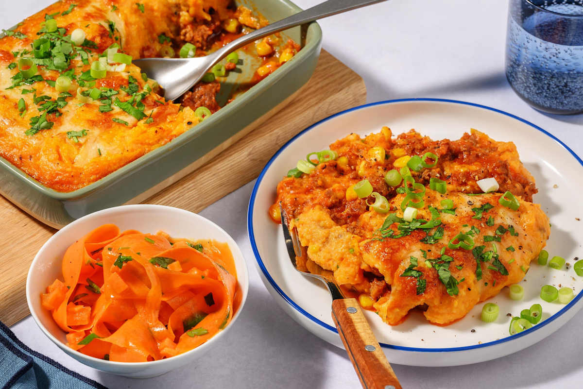 Cottage pie med kjøttdeig og søtpotet