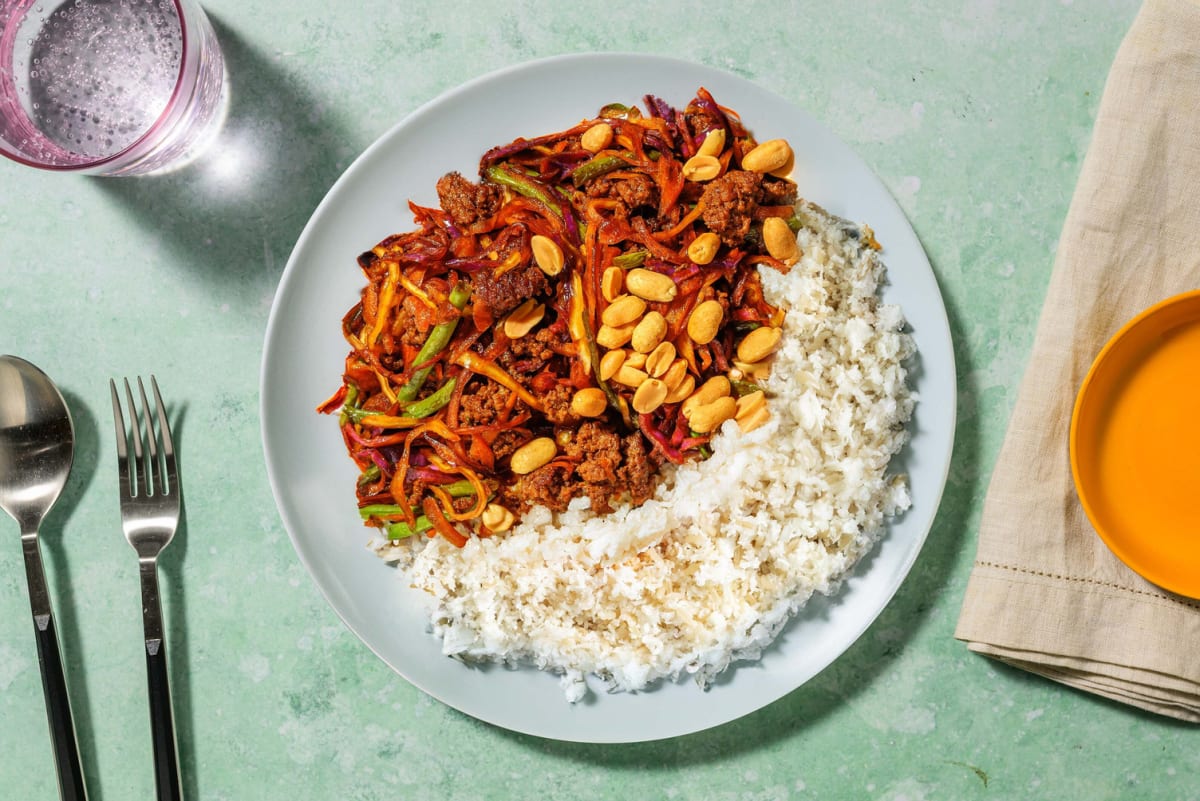 Indonesian Beef Stir-Fry and Cauliflower Rice