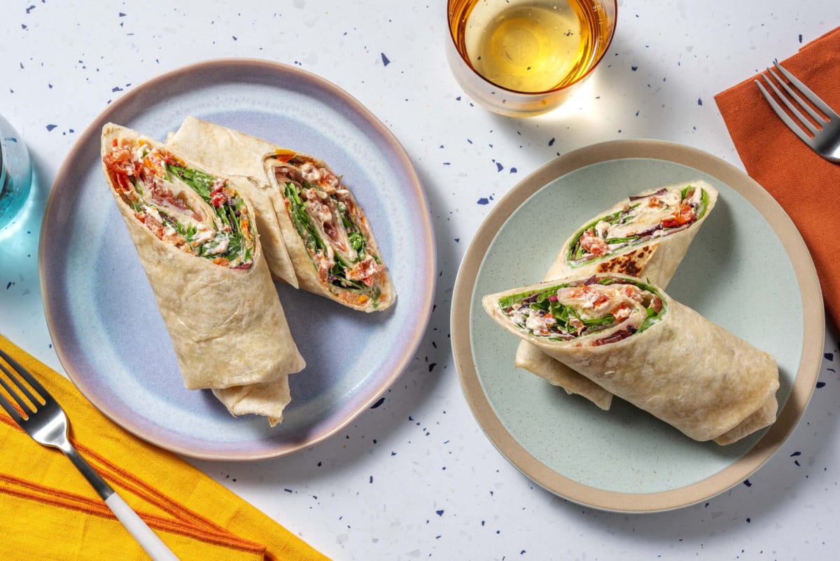 Wrap med prosciutto og soltørrede tomater