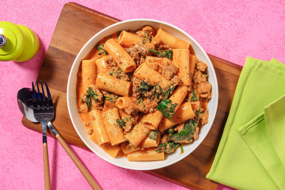 Hellofresh Rigatoni Creamy Cajun Beef Rigatoni Recipe | HelloFresh