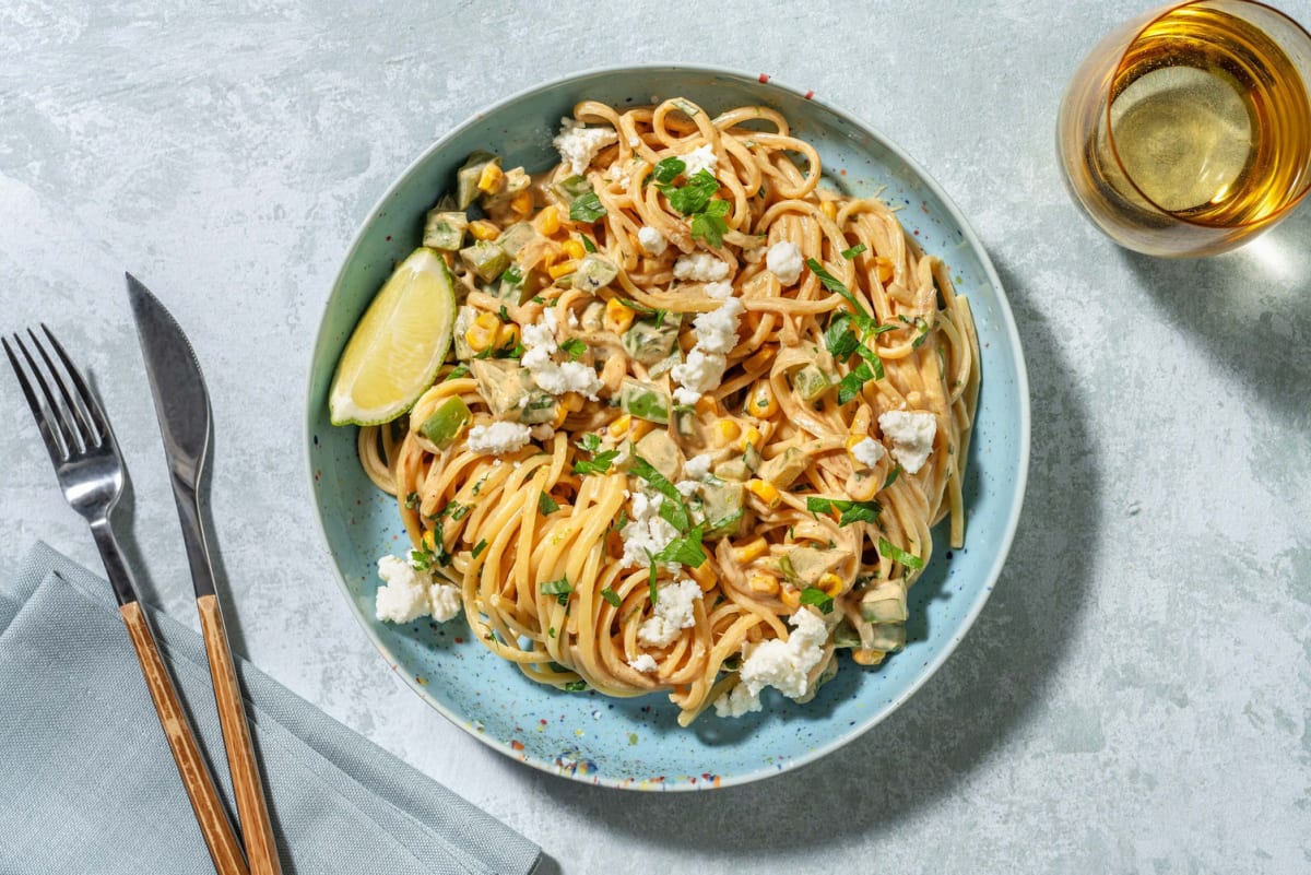 Mexican Corn-Inspired Shrimp Pasta