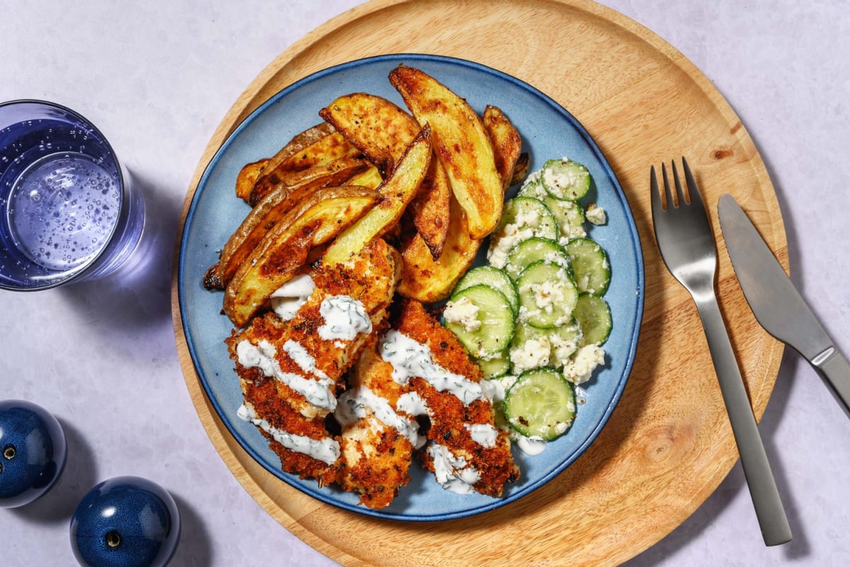 Greek-Inspired Breaded Chicken Breast