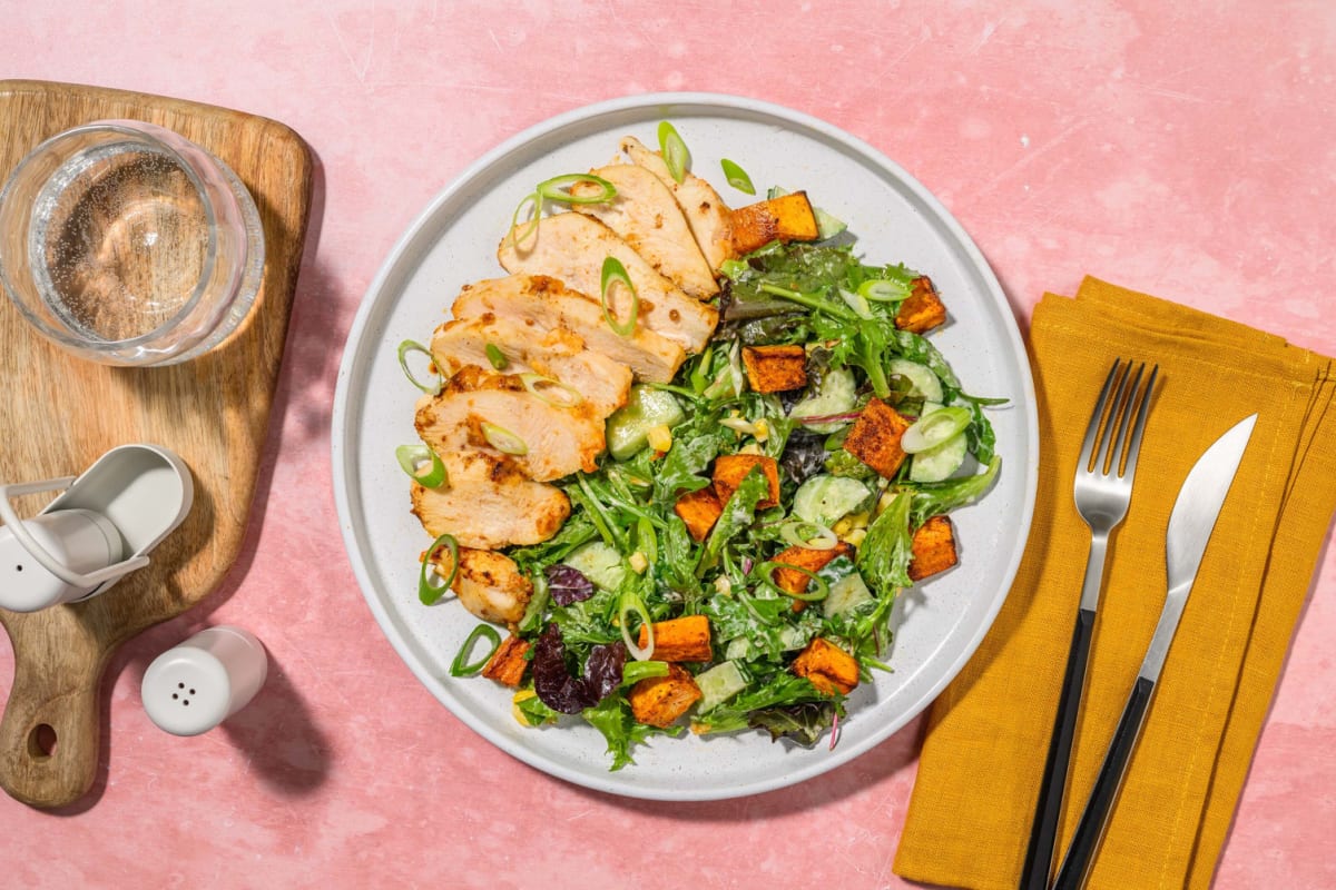 Salade de poulet grillé épicé à la caribéenne