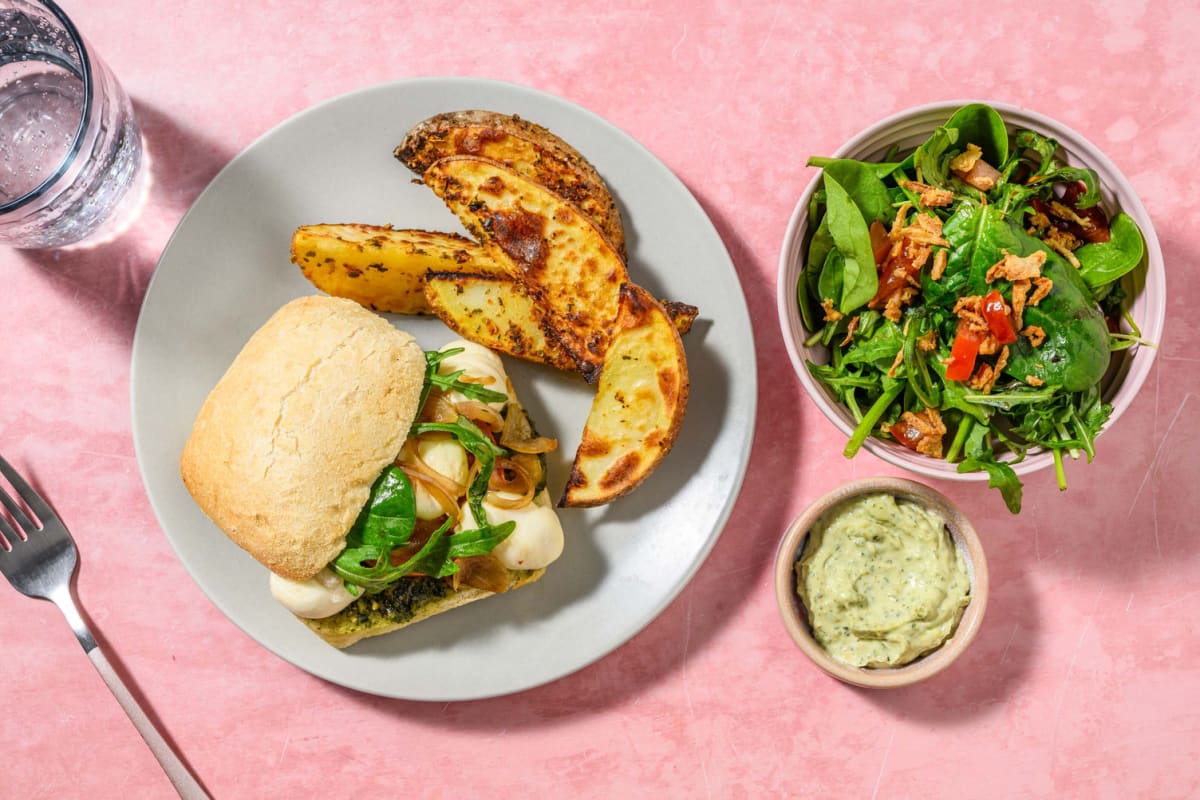 Sandwichs au poulet, aux bocconcinis, aux tomates