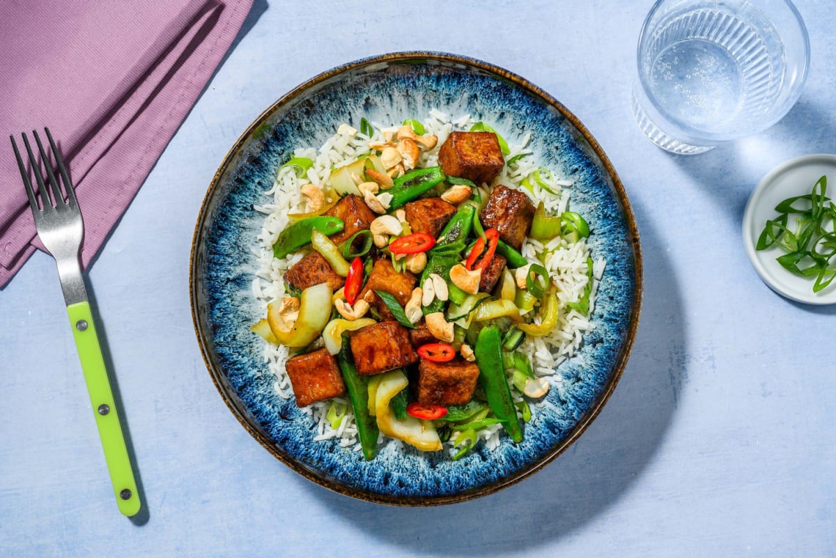 Cashew Chicken and Tofu Stir-Fry