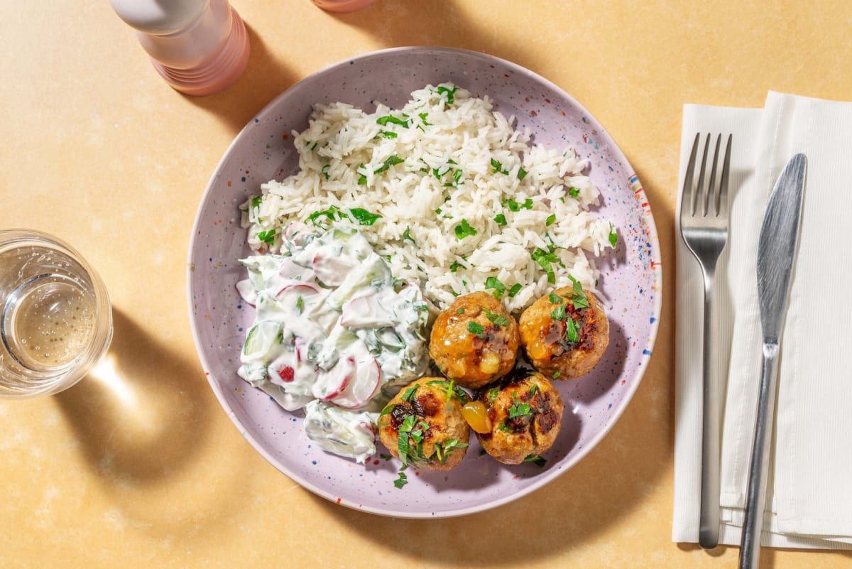 Mango Chutney-Glazed Turkey Meatballs