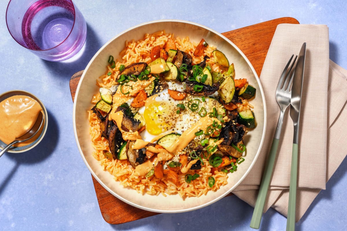 Sheetpan Bibimbap-Inspired Veggie Bowls