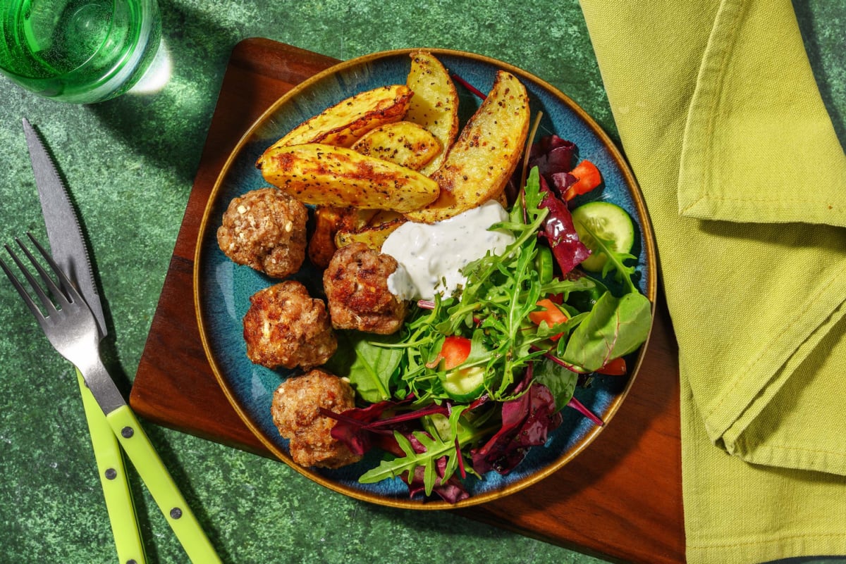 Boulettes de Beyond Meat® au feta inspirées de la mer Égée