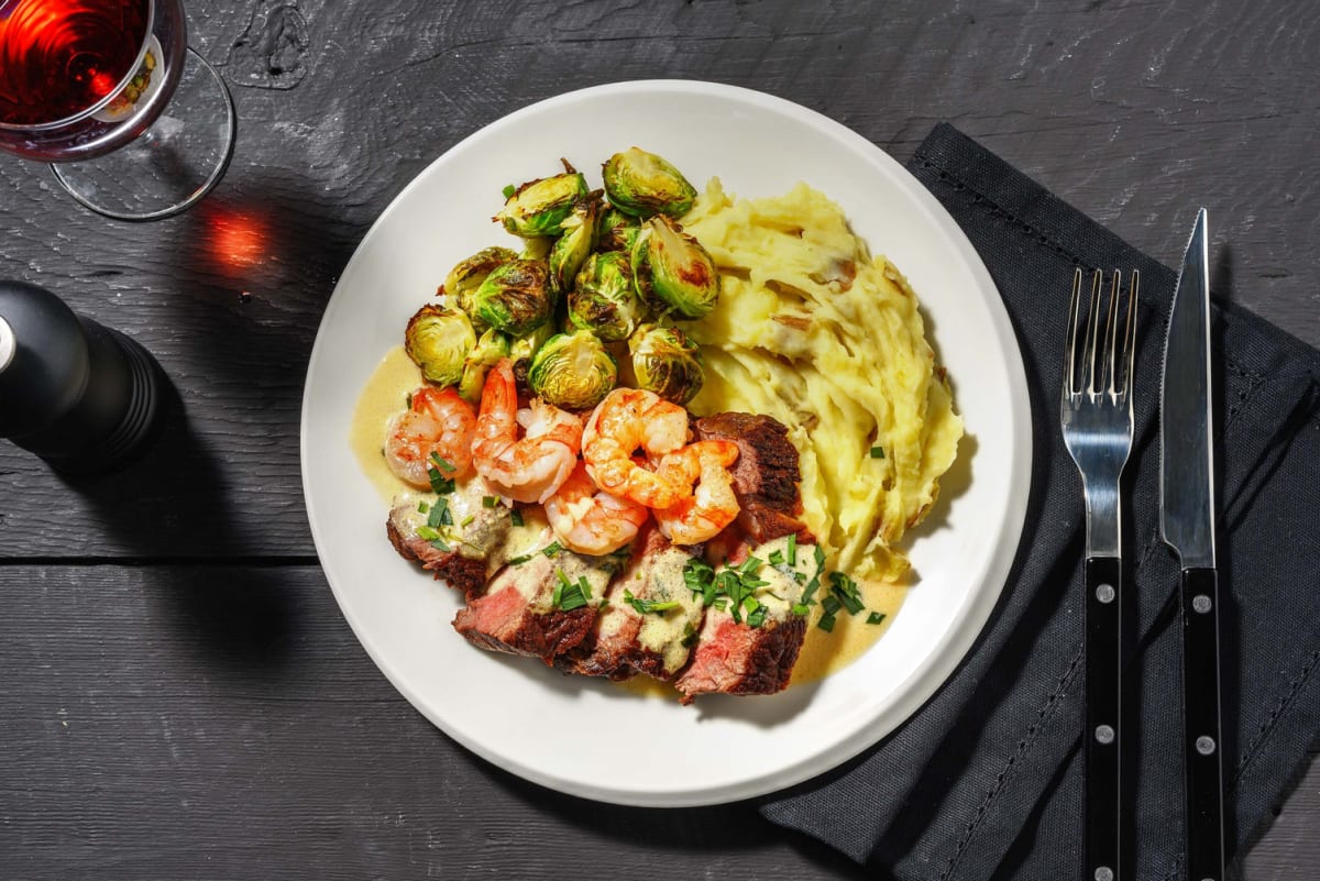 Classic Surf and Double Striploin Steak Dinner