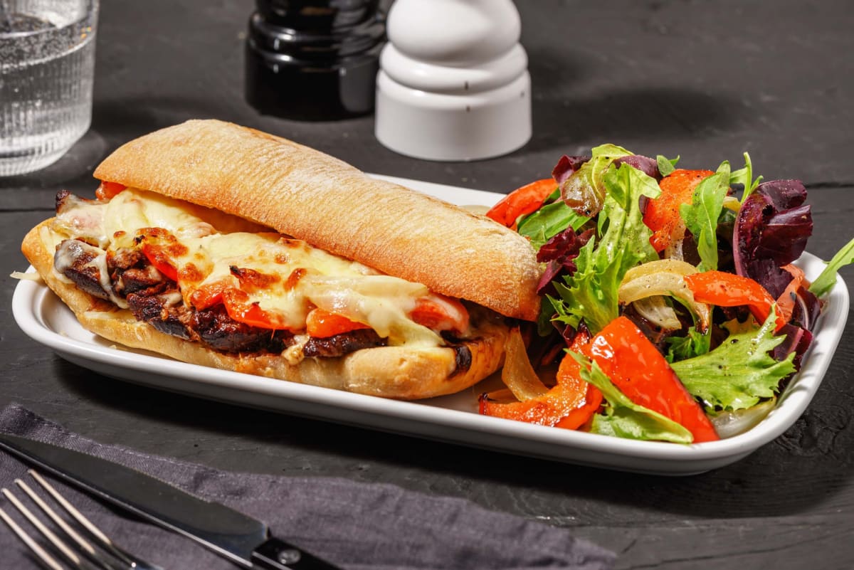 Italian-Style Double Striploin Steak  Sandwiches