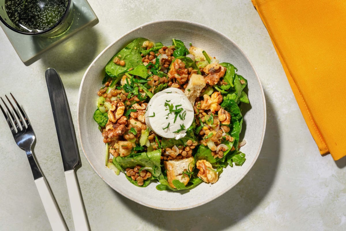 Salade de lentilles et de saumon à la française