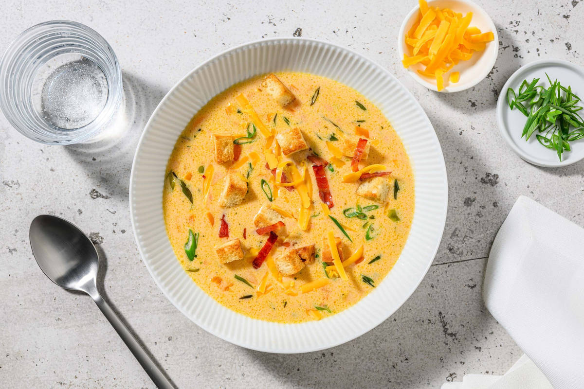 Carb Smart Loaded Bacon and Pepper Soup Recipe HelloFresh