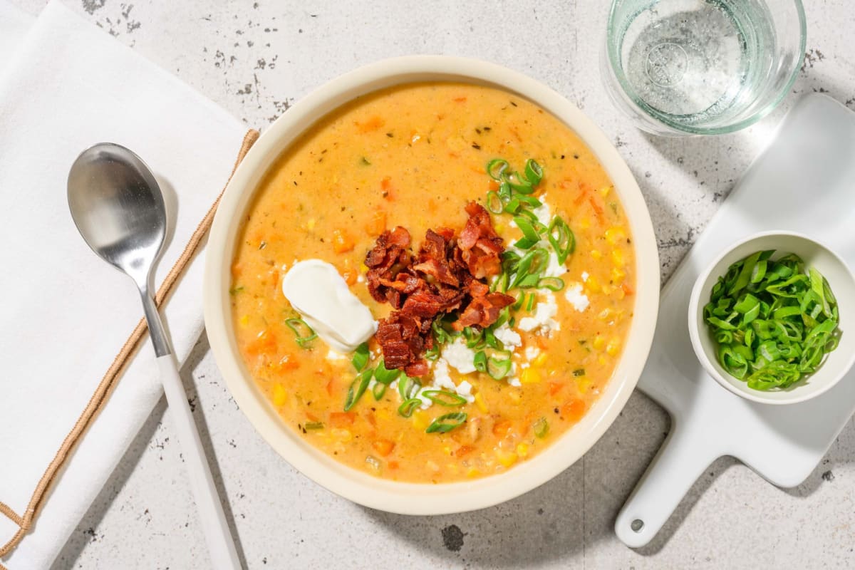 Smart 'Esquites' Bacon, Chicken Breasts and Corn Chowder