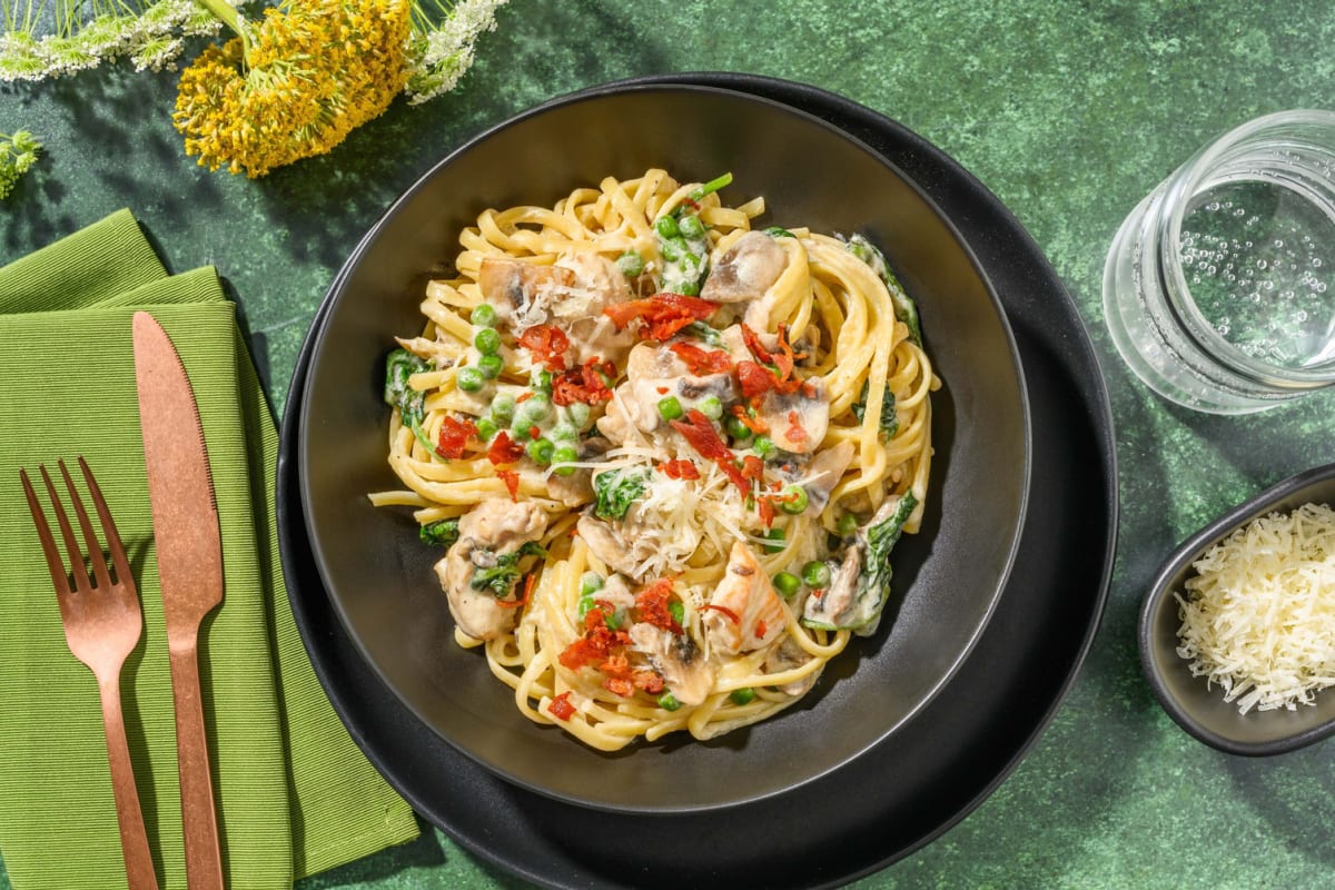 Creamy Turkey and Bacon Linguine