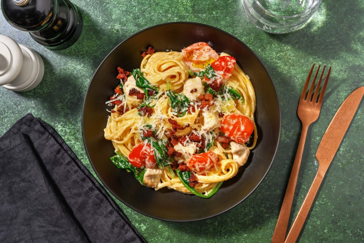 Creamy Turkey and Bacon Linguine