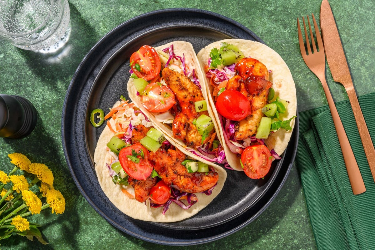 Mango-Glazed Jerk Chicken Tacos