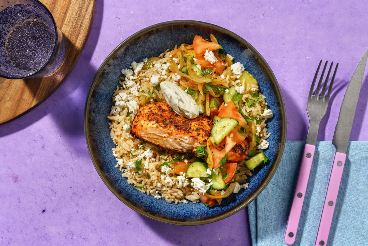 Mexican-Style Double Salmon and Rice Bowls