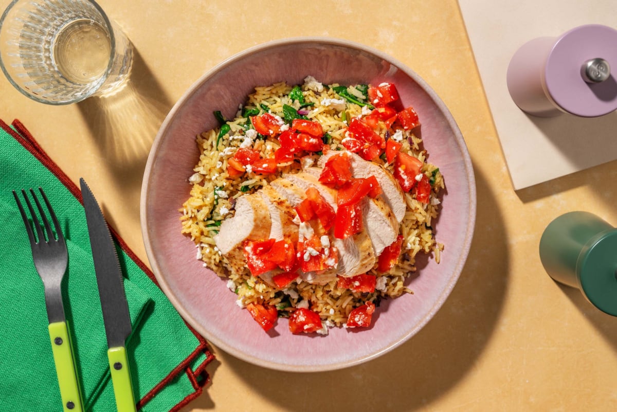 Mediterranean-Inspired Chicken Thigh and Rice