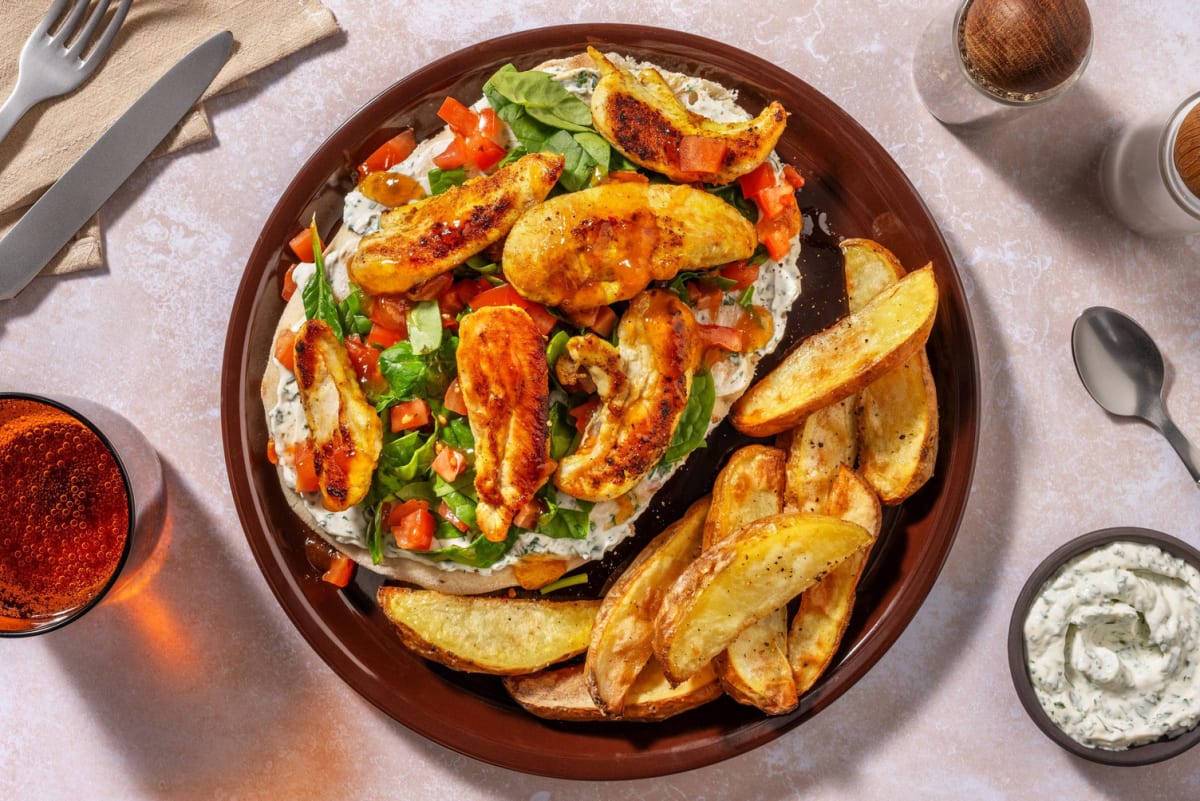 Mango Chutney-Glazed Chicken Naan Wraps