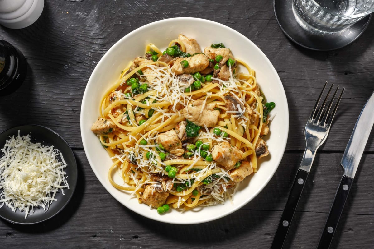 Linguines crémeuses au poulet