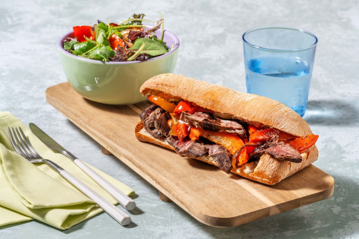 Italian-Style Striploin Steak Sandwiches