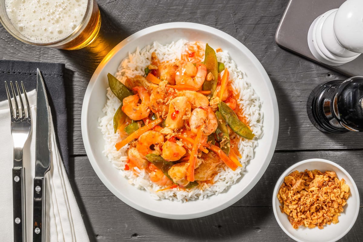 Ginger Shrimp and Chicken Stir-Fry