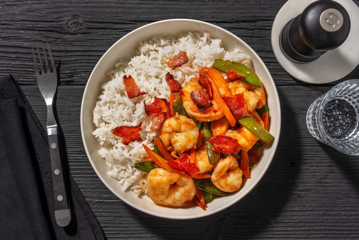 Sesame Jumbo Shrimp Stir-Fry