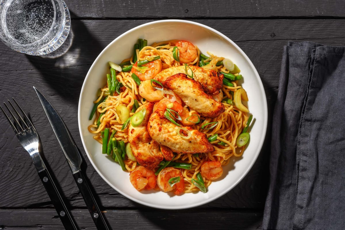 Shrimp and Chicken Noodle Bowl