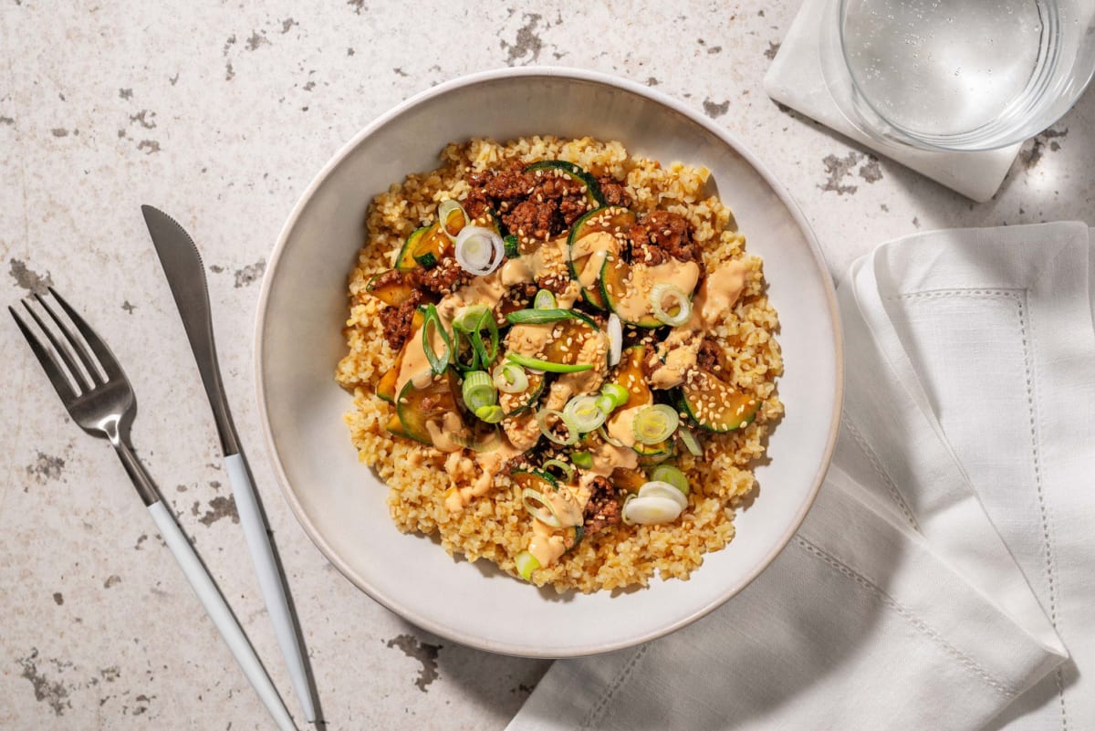 Carb Smart Sweet Soy Beef and Zucchini Bowl