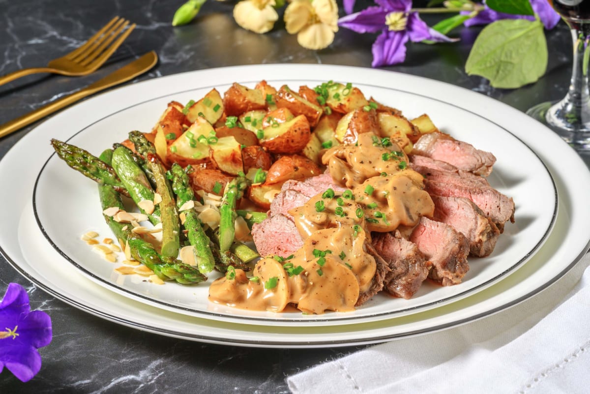 Steak Diane aux champignons