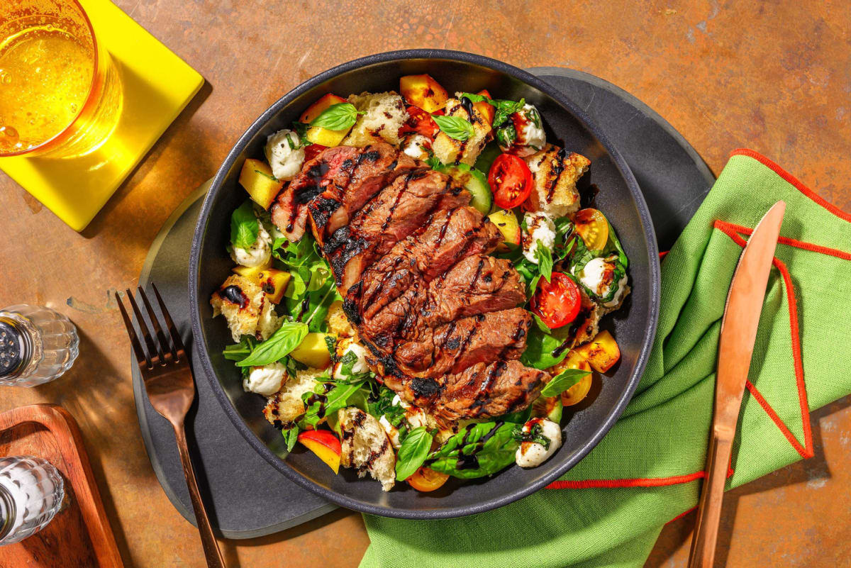 Grilled Steak and Stone Fruit Panzanella