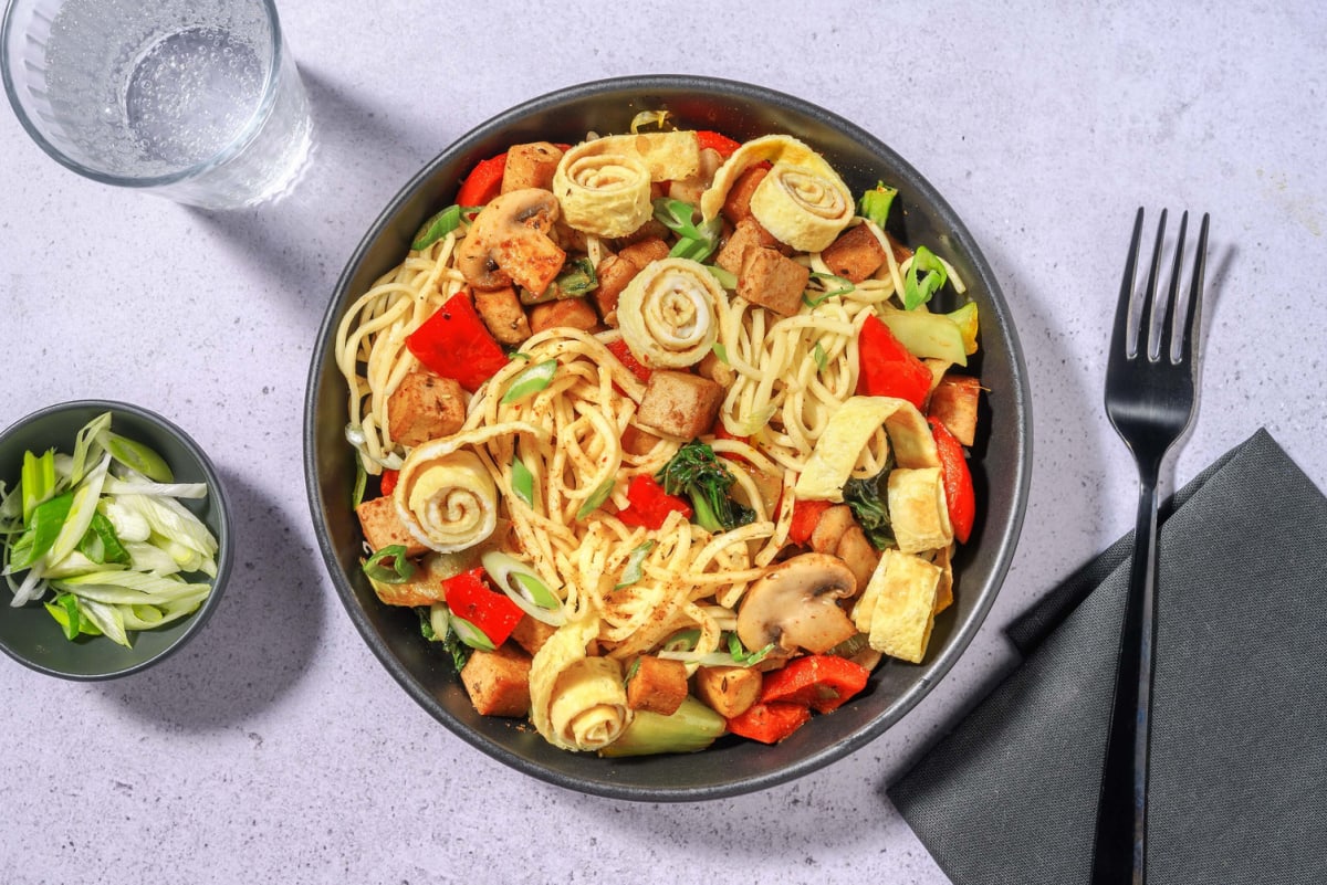 Gingery Tofu and Veggie Chow Mein