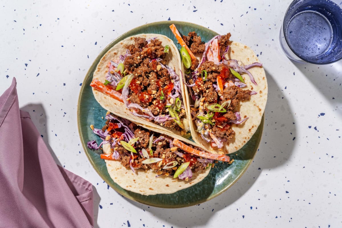 SuperQuick Asian-Inspired Beef Tacos