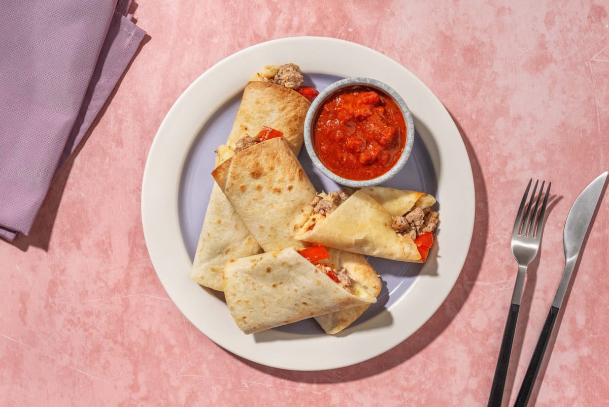 SuperQuick Cheesy Italian Turkey Wraps