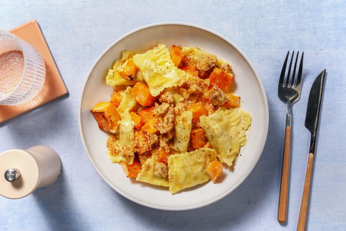 SuperQuick Creamy Chicken Butternut Ravioli 